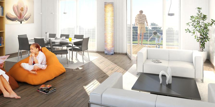 Une famille dans un appartement