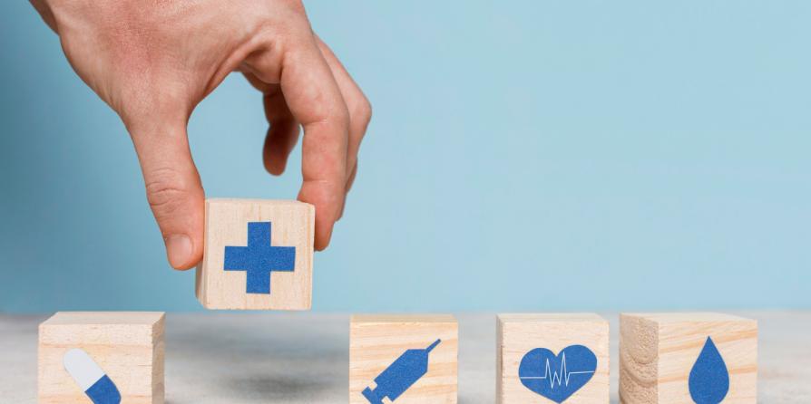 Des icones santé sur des cubes